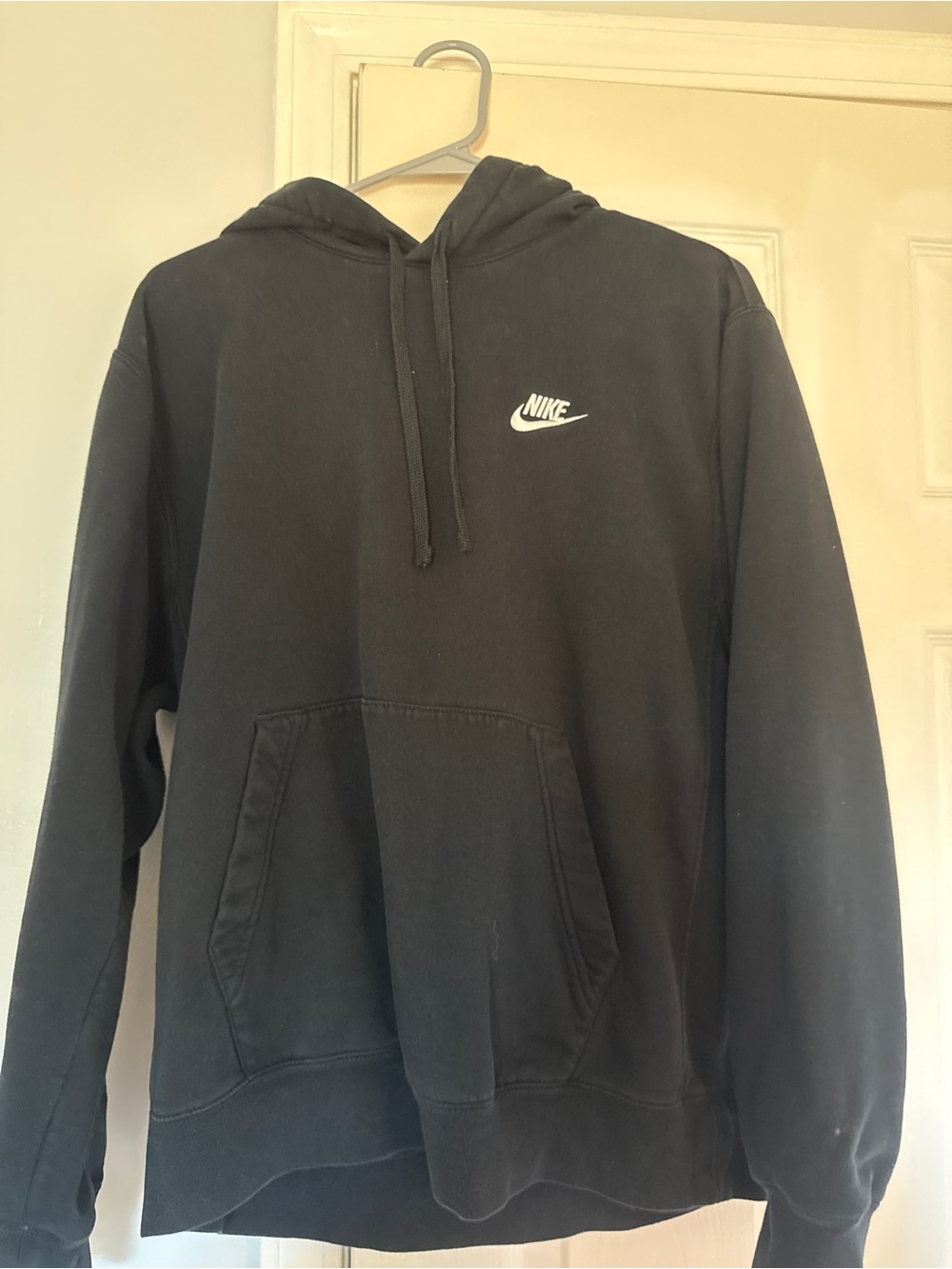 Nike Black Hoodie with White Swoosh Logo